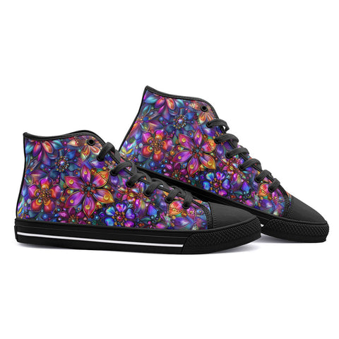 High-Top Canvas Shoes Kaleidoscope of Vibrant Colors