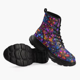 Casual Leather Chunky Boots Kaleidoscope of Vibrant Colors