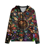 Men's Zip Up Hoodie Colorful Mandala Jewels Art