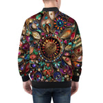Bomber Jacket Colorful Mandala Jewels Art