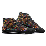 High-Top Canvas Shoes Colorful Mandala Jewels Art