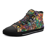 High-Top Canvas Shoes Vibrant Colors Crystal Flowers