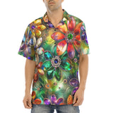 Hawaiian Shirt Vibrant Colors Crystal Flowers