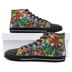 High-Top Canvas Shoes Vibrant Colors Crystal Flowers