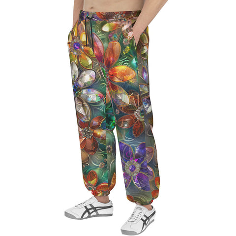 Men's Sweatpants Vibrant Colors Crystal Flowers