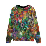 Men's Zip Up Hoodie Vibrant Colors Crystal Flowers