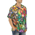 Hawaiian Shirt Vibrant Colors Crystal Flowers