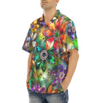 Hawaiian Shirt Vibrant Colors Crystal Flowers