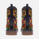 Leather Boots Vibrant Colors Crystal Flowers