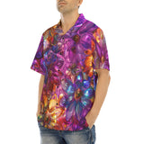 Hawaiian Shirt Vibrant Pattern of Crystal Flowers