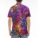 Men's Polo Shirt Vibrant Pattern of Crystal Flowers
