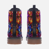 Leather Boots Vibrant Pattern of Crystal Flowers