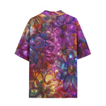 Hawaiian Shirt Vibrant Pattern of Crystal Flowers