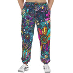Men's Sweatpants Colorful Psychedelic Flower and Gemstones