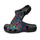 Classic Clogs Colorful Psychedelic Flower and Gemstones