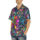Hawaiian Shirt Colorful Psychedelic Flower and Gemstones