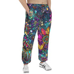 Men's Sweatpants Colorful Psychedelic Flower and Gemstones