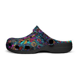 Classic Clogs Colorful Psychedelic Flower and Gemstones