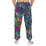 Men's Sweatpants Colorful Psychedelic Flower and Gemstones