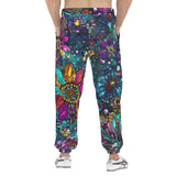 Men's Sweatpants Colorful Psychedelic Flower and Gemstones