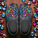 Classic Clogs Colorful Psychedelic Flower and Gemstones