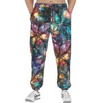 Men's Sweatpants Crystal and Gemstone Flowers