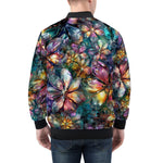 Bomber Jacket Crystal and Gemstone Flowers