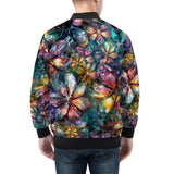 Bomber Jacket Crystal and Gemstone Flowers