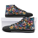 High-Top Canvas Shoes Crystal and Gemstone Flowers