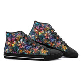 High-Top Canvas Shoes Crystal and Gemstone Flowers