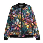 Bomber Jacket Crystal and Gemstone Flowers