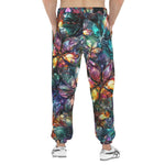 Men's Sweatpants Crystal and Gemstone Flowers