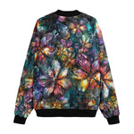 Bomber Jacket Crystal and Gemstone Flowers