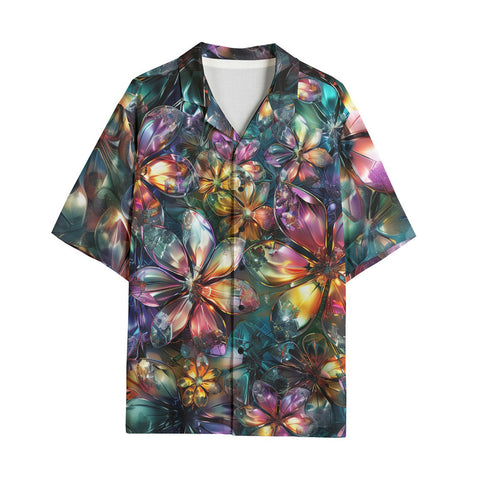 Hawaiian Shirt Crystal and Gemstone Flowers