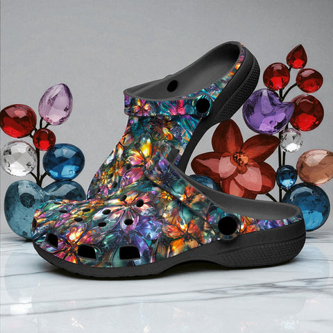 Classic Clogs Crystal and Gemstone Flowers