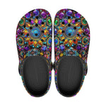 Classic Clogs Shiny Gemstones Bright Colors Mandala