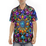 Men's Polo Shirt Shiny Gemstones Bright Colors Mandala