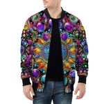 Bomber Jacket Shiny Gemstones Bright Colors Mandala