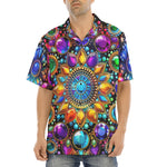 Hawaiian Shirt Shiny Gemstones Bright Colors Mandala