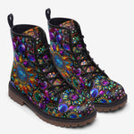 Leather Boots Shiny Gemstones Bright Colors Mandala