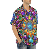 Hawaiian Shirt Shiny Gemstones Bright Colors Mandala