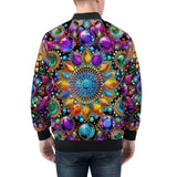 Bomber Jacket Shiny Gemstones Bright Colors Mandala