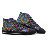 High-Top Canvas Shoes Shiny Gemstones Bright Colors Mandala