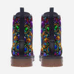 Leather Boots Shiny Gemstones Bright Colors Mandala