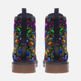 Leather Boots Shiny Gemstones Bright Colors Mandala