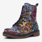 Leather Boots Vibrant Crystal and Gemstone Flowers