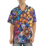 Hawaiian Shirt Vibrant Crystal and Gemstone Flowers