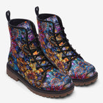 Leather Boots Vibrant Crystal and Gemstone Flowers