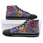 High-Top Canvas Shoes Vibrant Crystal and Gemstone Flowers