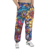 Men's Sweatpants Vibrant Crystal and Gemstone Flowers